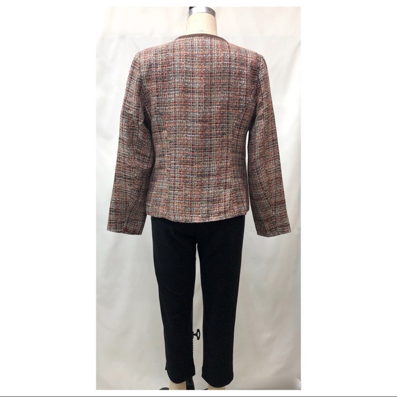Chico's Elegant Boucle Cocoa Bean Tweed Jacket - Picture 6 of 16